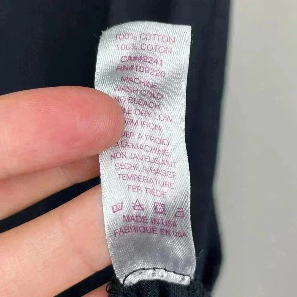 VELVET by Graham Spencer Black Vintage Slub Maxi Dress T-Shirt Leg Slit Medium - Picture 9 of 13